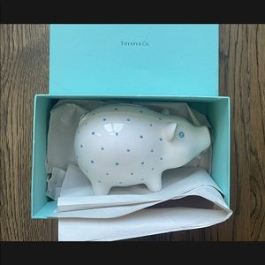 Tiffany & Co. Blue Polka Dot Piggy Bank NEW w/BOX - Box Slight Cosmetic Issues
